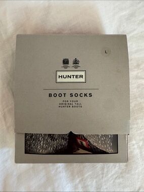 Hunter Gray Boot Socks with Patterned Knit Accent in Size Woman’s Large